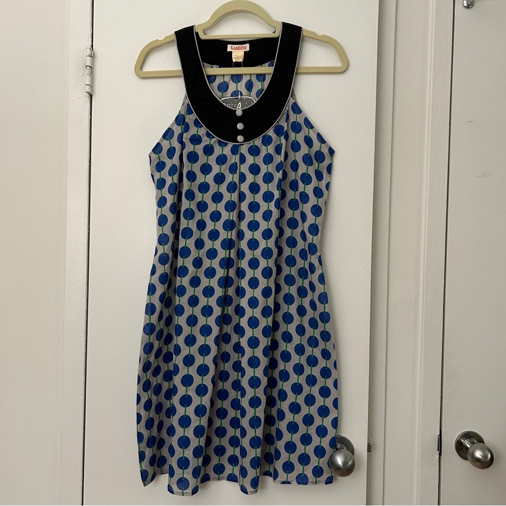 Lucca Sleeveless Shift Dress Vintage Mod Inspired 100% Cotton NWT (Size Large)